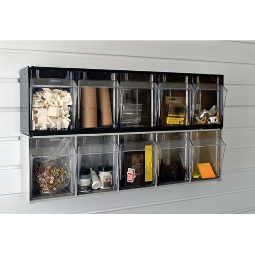 5 Bin Tip Out Bins Small Parts Storage for Slatwall