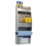 Aluminum Cleanup Dual Shelf - Paper Towel - Glove Dispenser