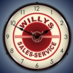 Willys Sales and Service LED Backlit Clock