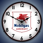 Mobilgas Aircraft LED Backlit Clock