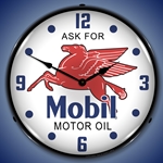 Mobil Oil LED Backlit Clock