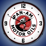 Pan Am Motor Oils LED Backlit Clock