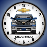 Chevrolet Silverado Blue LED Backlit Clock
