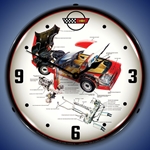 C4 Corvette Tech LED Backlit Clock