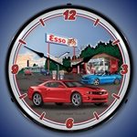 Camaro Esso Station LED Backlit Clock