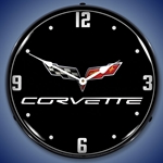 C6 Corvette Black LED Backlit Clock