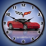 C6 Corvette Crystal Red LED Backlit Clock