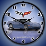 C6 Corvette Supersonic Blue LED Backlit Clock