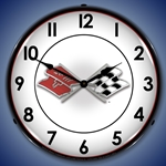 Corvette Flags LED Backlit Clock