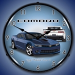 2014 SS Camaro Blue Ray LED Backlit Clock