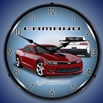 2014 SS Camaro Crystal Red LED Backlit Clock