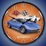 1971 Corvette Stingray  Blue LED Backlit Clock