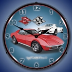 1971 Corvette Stingray  Red LED Backlit Clock