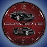 C7 Corvette Black LED Backlit Clock