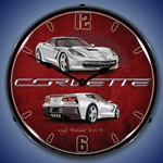 C7 Corvette Blade Silver LED Backlit Clock