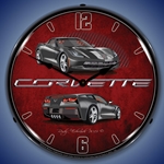 C7 Corvette Cyber Grey LED Backlit Clock