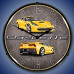 C7 Corvette Velocity Yellow LED Backlit Clock