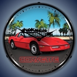 C4 Red Corvette LED Backlit Clock