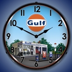 Gulf Station LED Backlit Clock