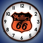 Phillips 66 Orange LED Backlit Clock