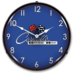 C2 Corvette Sting Ray  LED Backlit Clock