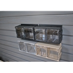 2 Bin Link Ups - Tip Out Bins -Small Parts Storage for Slatwall storeWALL HandiWall