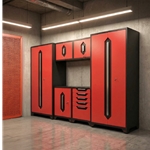 Firehouse GarageGear Metal Cabinets Red 7 Piece