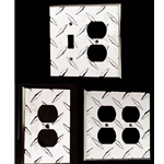 Diamond Plate Duplex Outlet Wall Plate - Cover