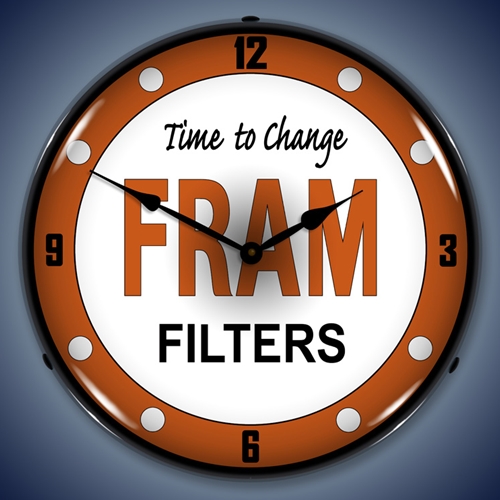 Fram Filters LED Backlit Clock