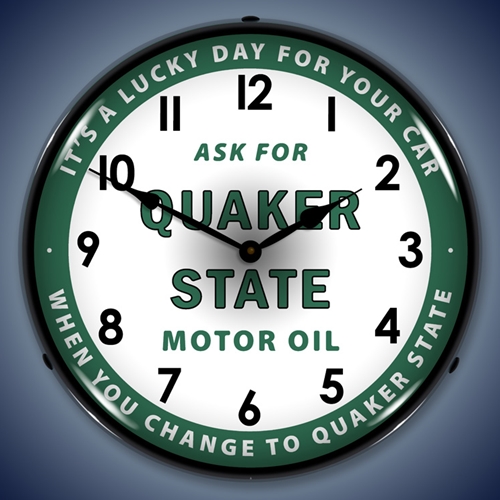 Quaker State Oil LED Backlit Clock