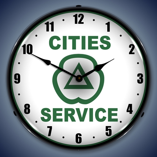 Cities Services LED Backlit Clock