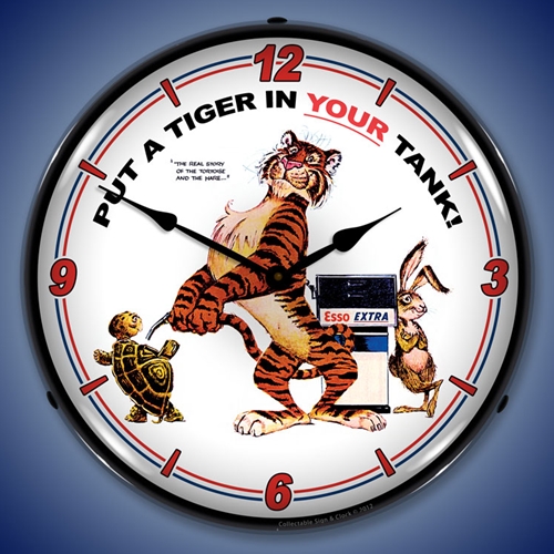 Esso Tiger LED Backlit Clock