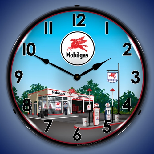 Mobil Station LED Backlit Clock