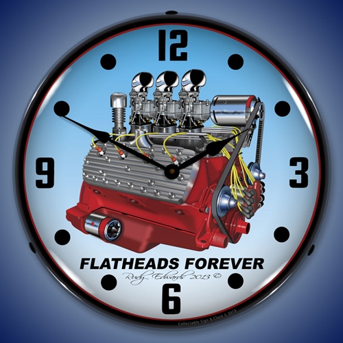 Flathead V8 LED Backlit Clock