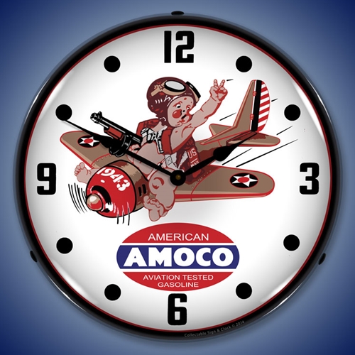 Amoco Avaition LED Backlit Clock