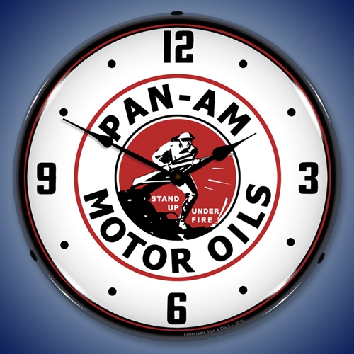 Pan Am Motor Oils LED Backlit Clock
