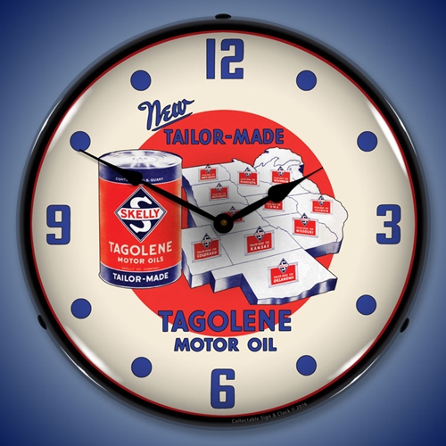 Skelly Motor Oil LED Backlit Clock