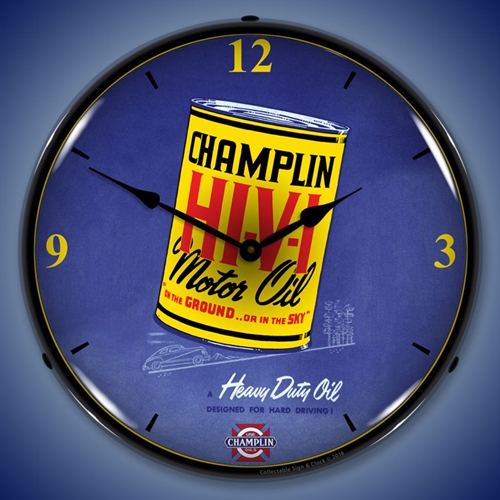 Champlin Oil LED Backlit Clock