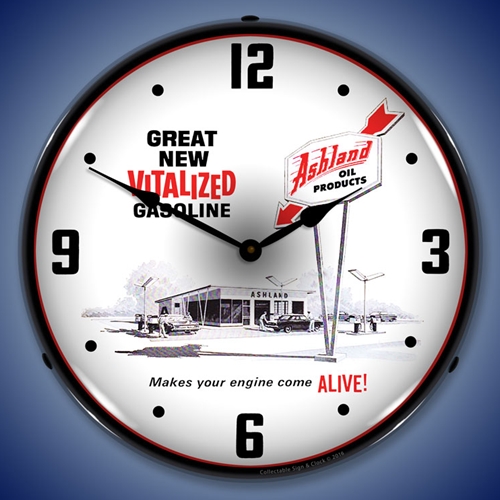 Ashland Oil LED Backlit Clock