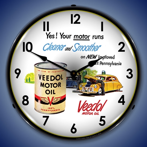 Veedol Motor Oil LED Backlit Clock