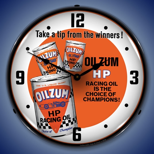 Oilzum HP Oil LED Backlit Clock