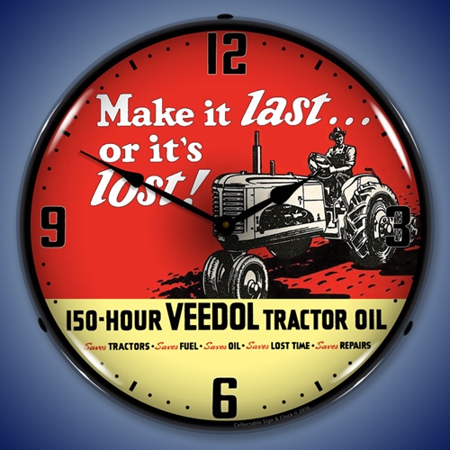 Veedol Tractor Oil LED Backlit Clock