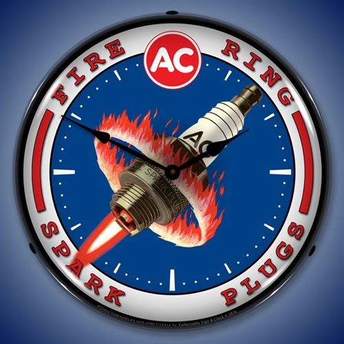 AC Spark Plugs LED Backlit Clock