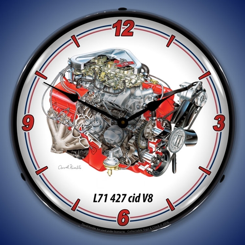 427 cid v8 L71 LED Backlit Clock