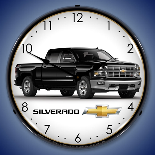 Chevrolet Silverado Black LED Backlit Clock