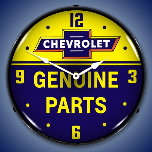 Chevrolet Bowtie Genuine Parts LED Backlit Clock