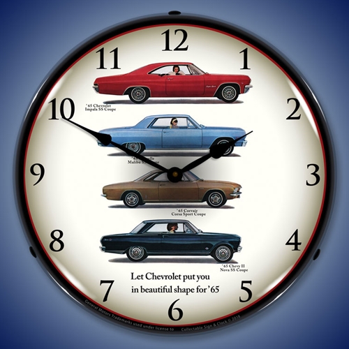 Chevrolet 1965 Lineup LED Backlit Clock