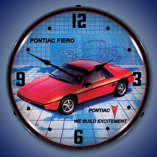 1984 Pontiac Fiero LED Backlit Clock