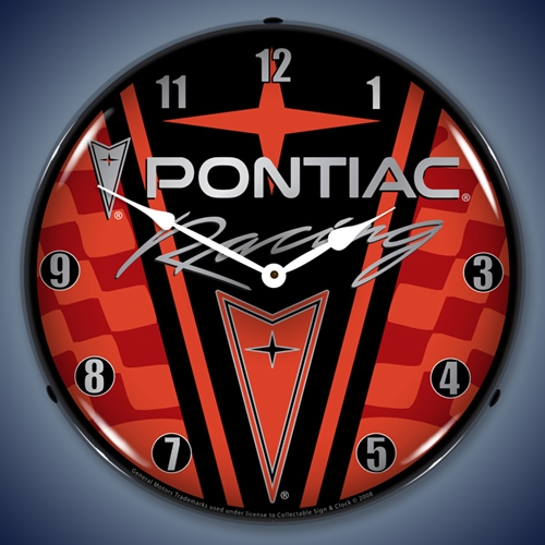 Pontiac Racing LED Backlit Clock