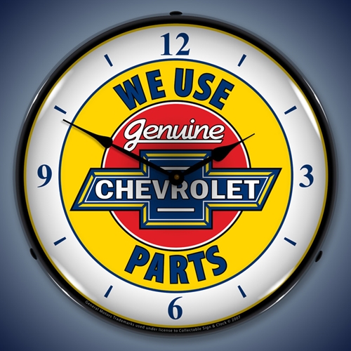 Chevy Parts 2 W/numbers LED Backlit Clock